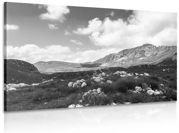 Stampa su tela – Valle in Montenegro in bianco e nero