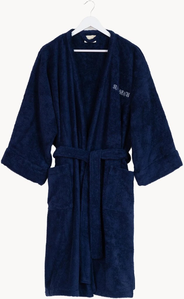 Accappatoio unisex in cotone Navy