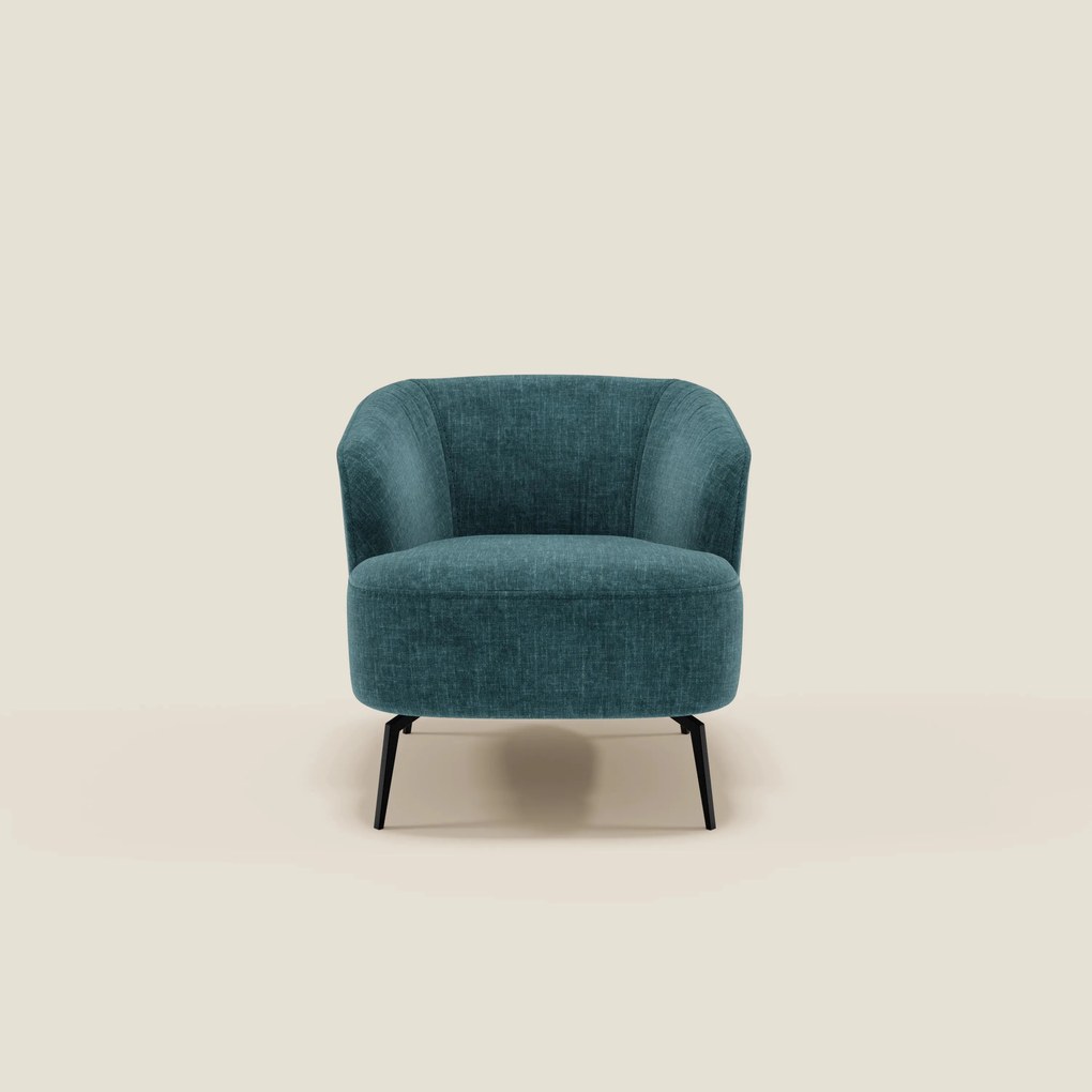 Renoa Poltroncina dall'eleganza moderna in tessuto smacchiabile T24 petrolio