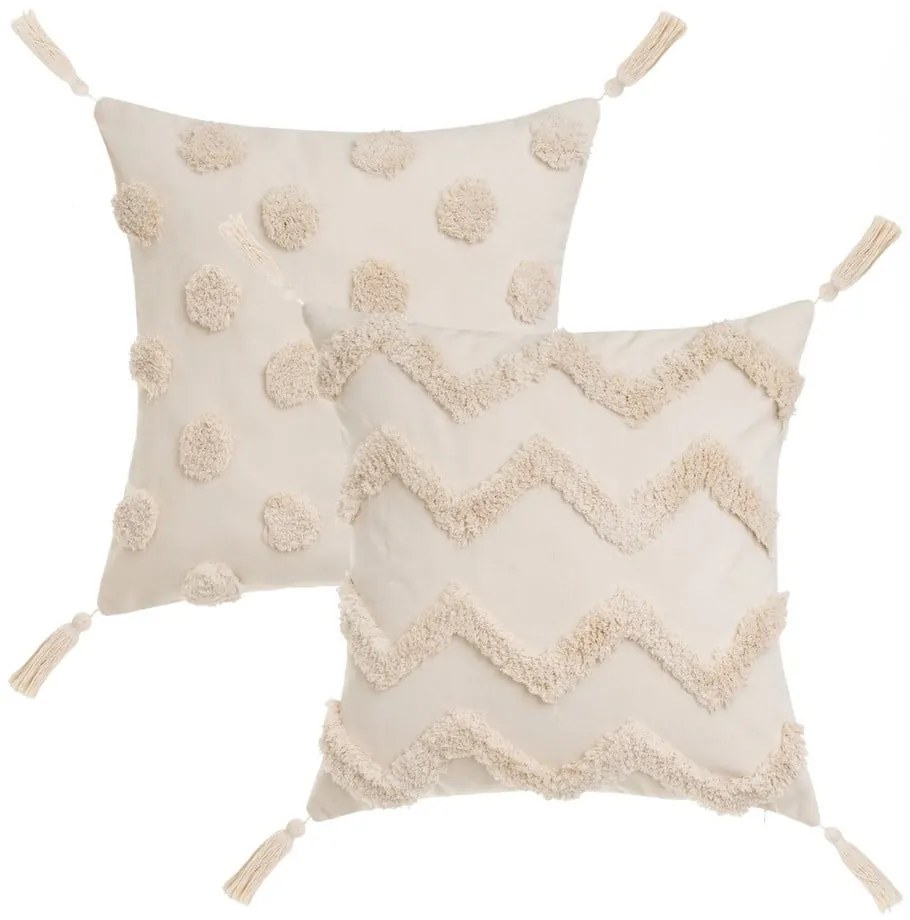 Cuscini decorativi in set da 2 45x45 cm Natural - Casa Selección