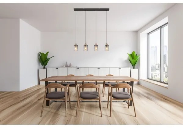 Globo 15707-4H - Lampadario a sospensione con filo REID 4xE27/15W/230V