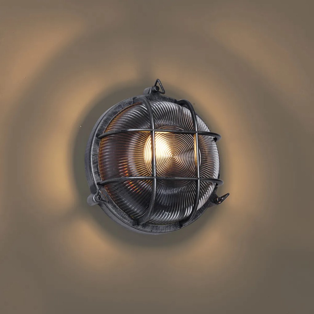 Lampada da Parete per Esterni Argento Rotonda IP44 - Noutica