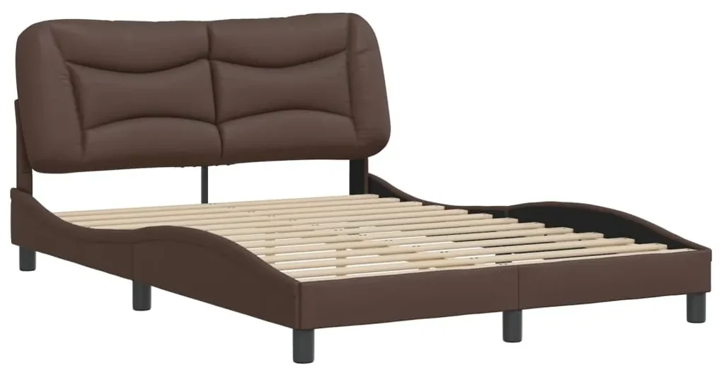 Giroletto con testiera marrone 140x200 cm in similpelle