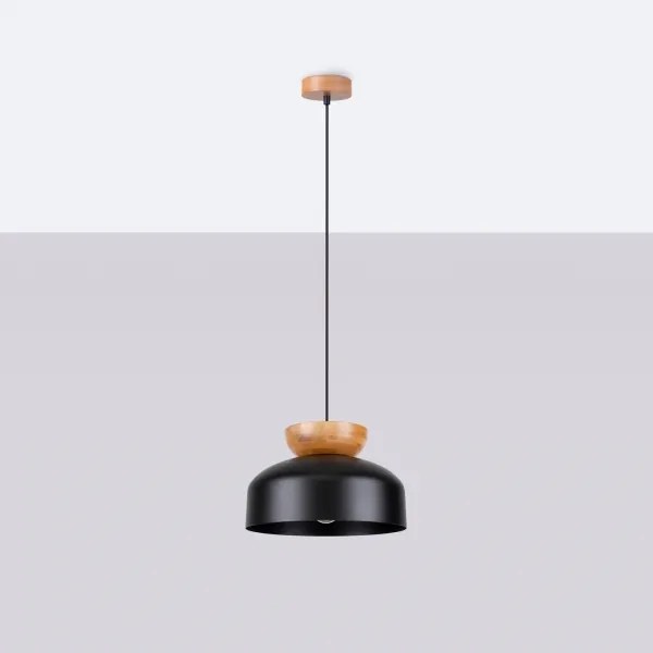 Sollux SL.1351 - Lampadario a sospensione con filo MARION 1xE27/15W/230V diametro 29,5 cm nero