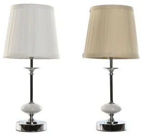 Lampada da tavolo Home ESPRIT Bianco Beige Metallo Porcellana 25 W 220 V 20 x 20 x 44 cm (2 Unità)