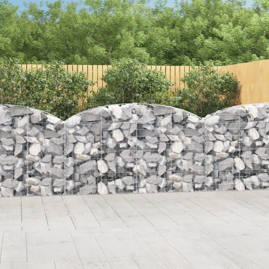 Cesto Gabbione Ad Arco 200x30x100/120 Cm Ferro Zincato /