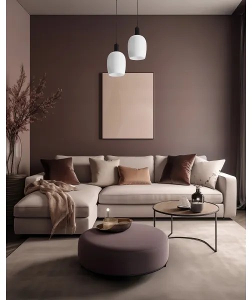 Lampada sospesa a cavo WOLKEN 1xE27/40W/230V bianco/nero