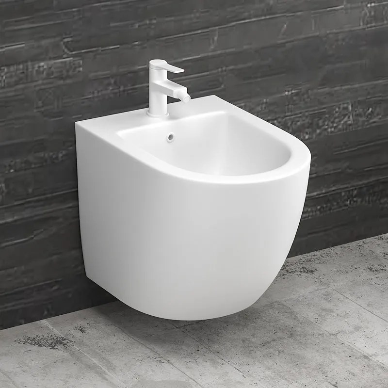 Kamalu - Sanitari sospesi senza brida colore bianco lucido | MIL-BL