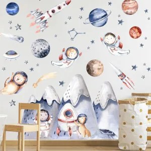 Adesivi da parete - Piccoli astronauti | Inspio