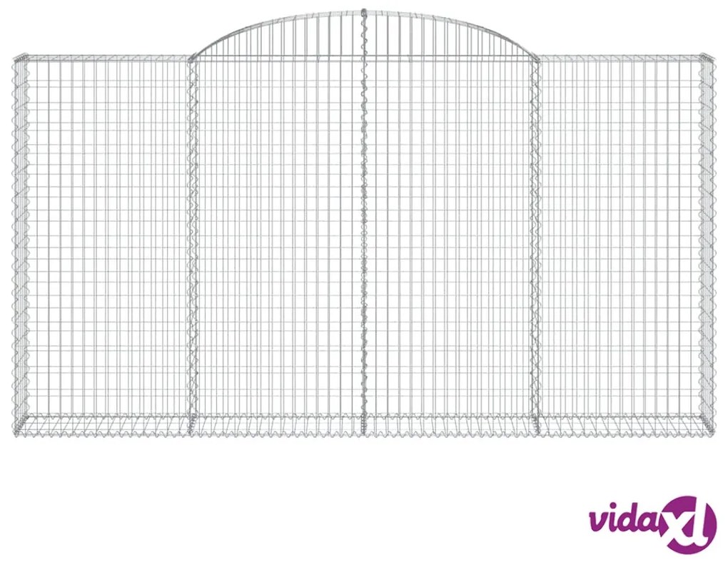 vidaXL Cesto Gabbione ad Arco 300x30x160/180 cm Ferro Zincato