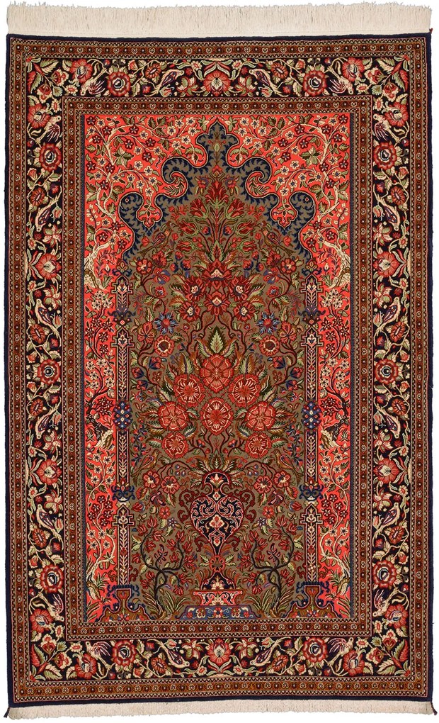 Ghom Tappeto persiano 220 x 150 Rosso (Iran) Annodato A Mano