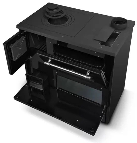 Cucina A Legna Stufa 9 Kw Nera Beatrice Glass L87xP51xH79 Ecodesign 4 Stelle