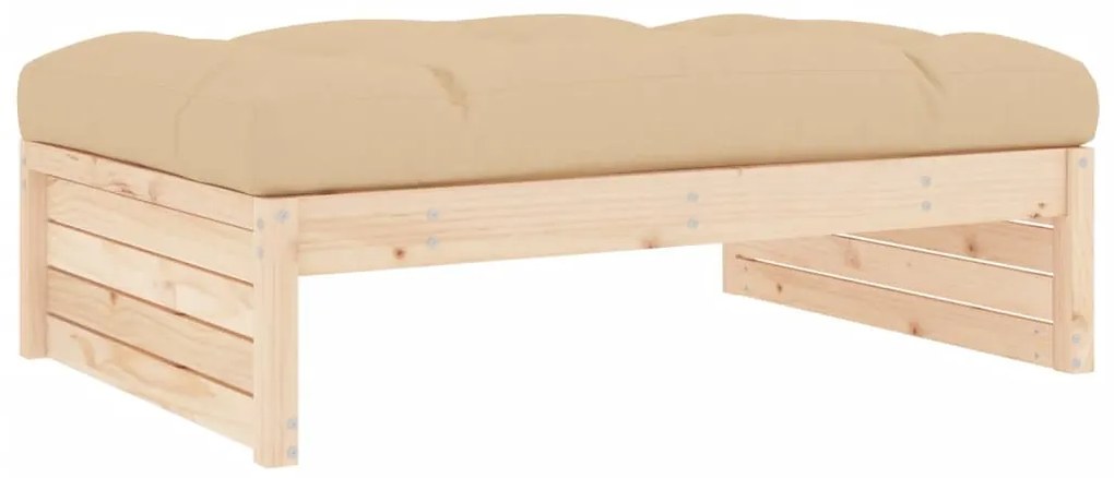 Set divani da giardino 2 pz con cuscini in legno massello