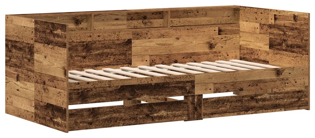Letto a giorno con cassetto legno vecchio legno ingegnerizzato