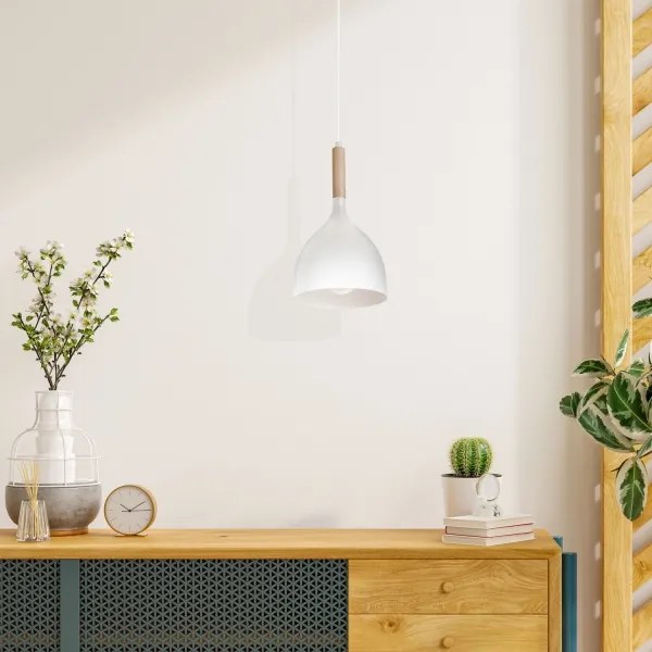 Lampadario a sospensione con filo NOAK WOOD 1xE27/60W/230V