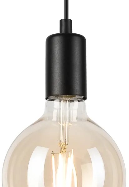 Lampadario a sospensione con filo ASTRID 1xE27/60W/230V opaco nero