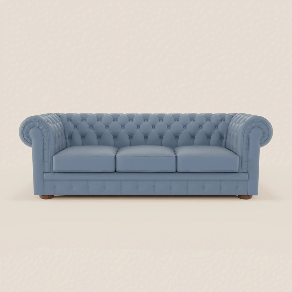 Chester 4 Posti 3 sedute in Vera Pelle – Chesterfield Capitonné Artigianale