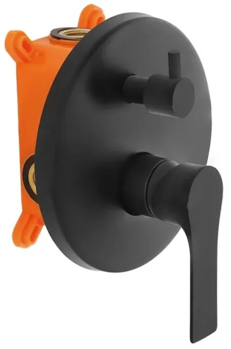 Set miscelatori lavabo bidet e doccia con deviatore Flat nero opaco