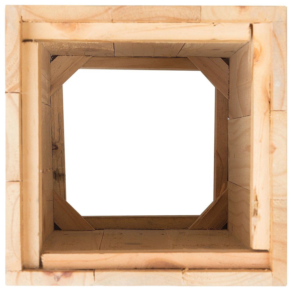 Vaso per piante legno naturale 28 x 28 x 60 cm SYKIA Beliani