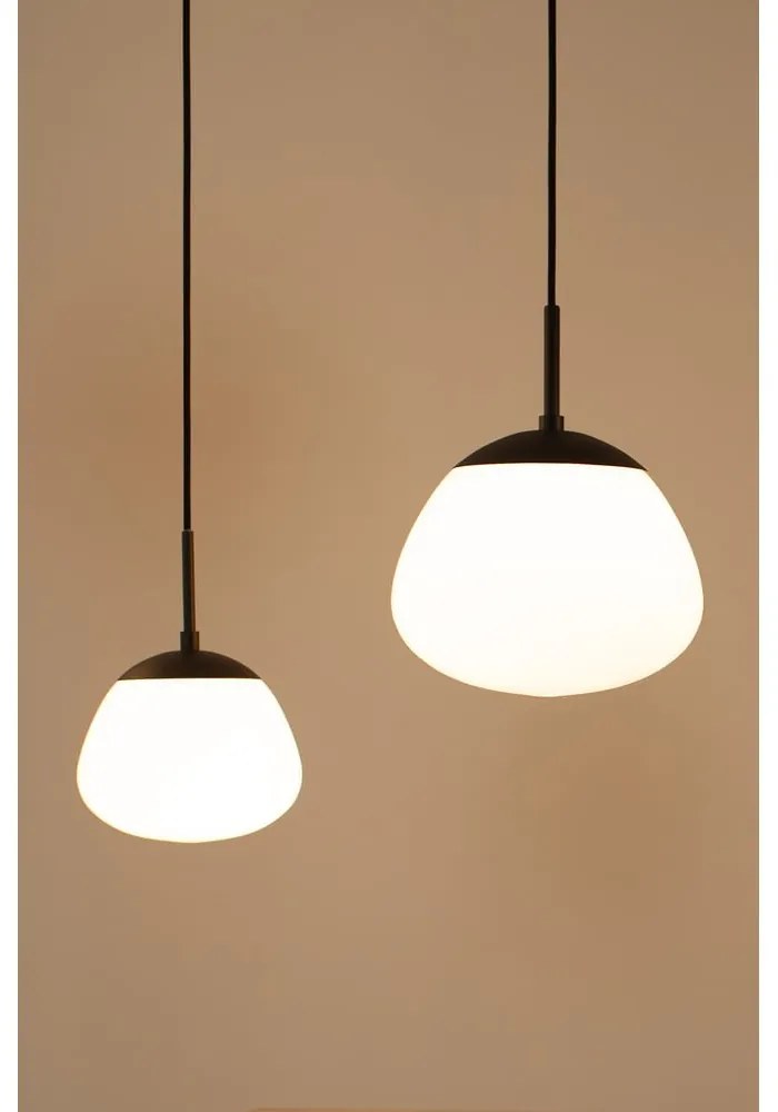 Lampada a sospensione bianca e nera con paralume in vetro ø 18 cm Rise - Markslöjd