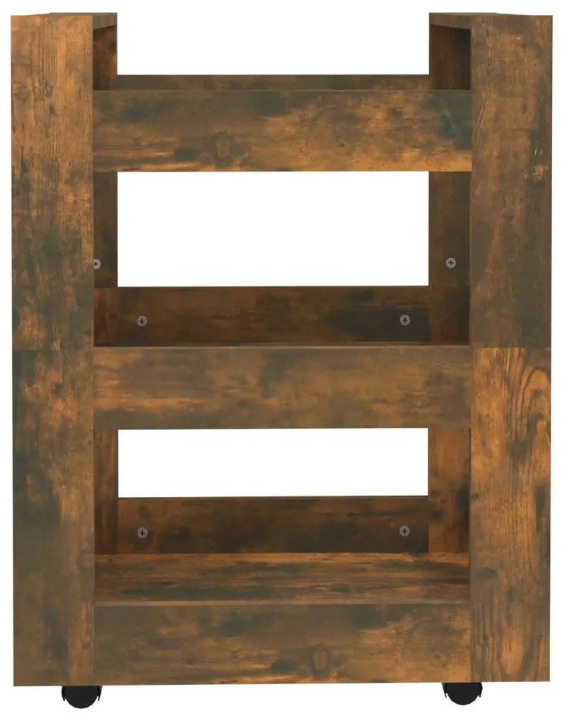 Carrello da cucina rovere fumo 60x45x80 cm legno multistrato
