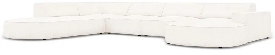 Divano angolare beige in tessuto bouclé (angolo sinistro) Jodie - Micadoni Home