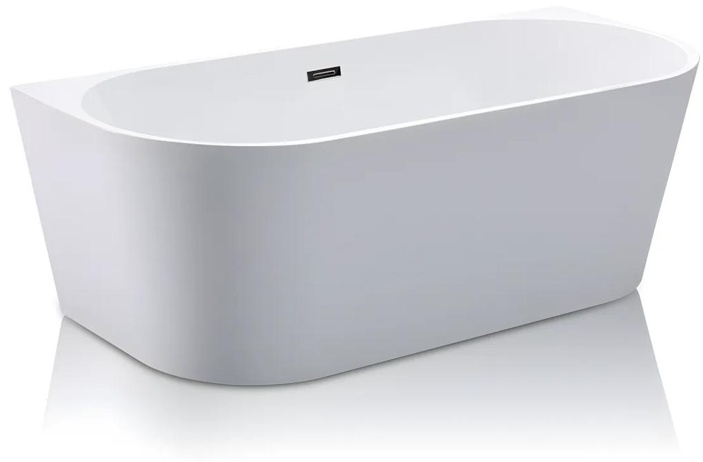 Vasca da bagno semi freestanding 200 litri 149,5 x 75 x 58 cm Acrilico Bianco - DIVINA