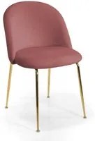 Sedia Sammi 50x57xh47/77,5 cm in Tessuto Velluto Rosa Antico/Oro