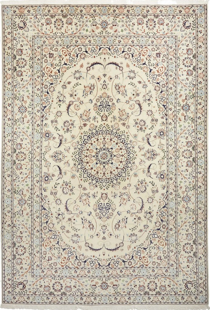 Nain Tappeto 310x210 Beige (Iran) Annodato A Mano