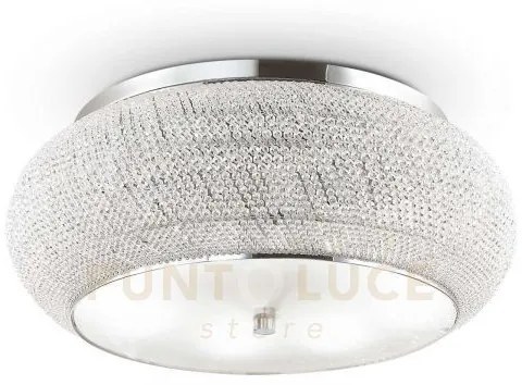 Pasha' lampadario da soffitto 14 luci attacco e14 con cristalli cromo