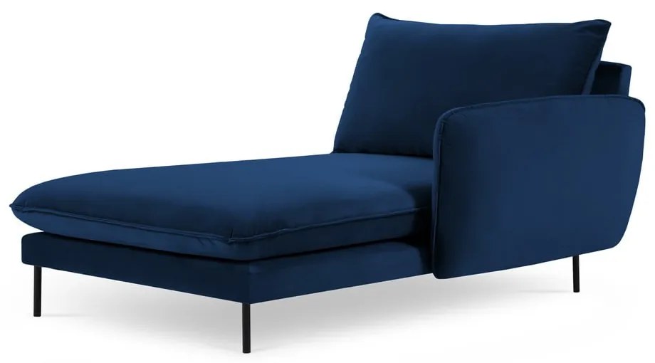 Sedia a sdraio in velluto blu (angolo destro) Vienna - Cosmopolitan Design