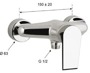 Sapho - Miscelatore doccia KAI cromo lucido