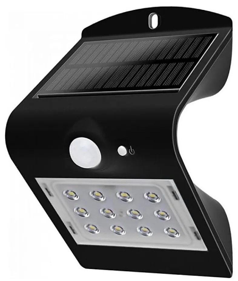 Applique a LED solare con sensore LED/1.5W/3,7V IP65 nero