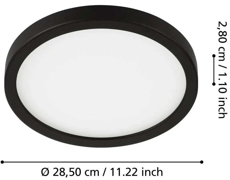 Plafoniera LED nera FUEVA 5 – EGLO