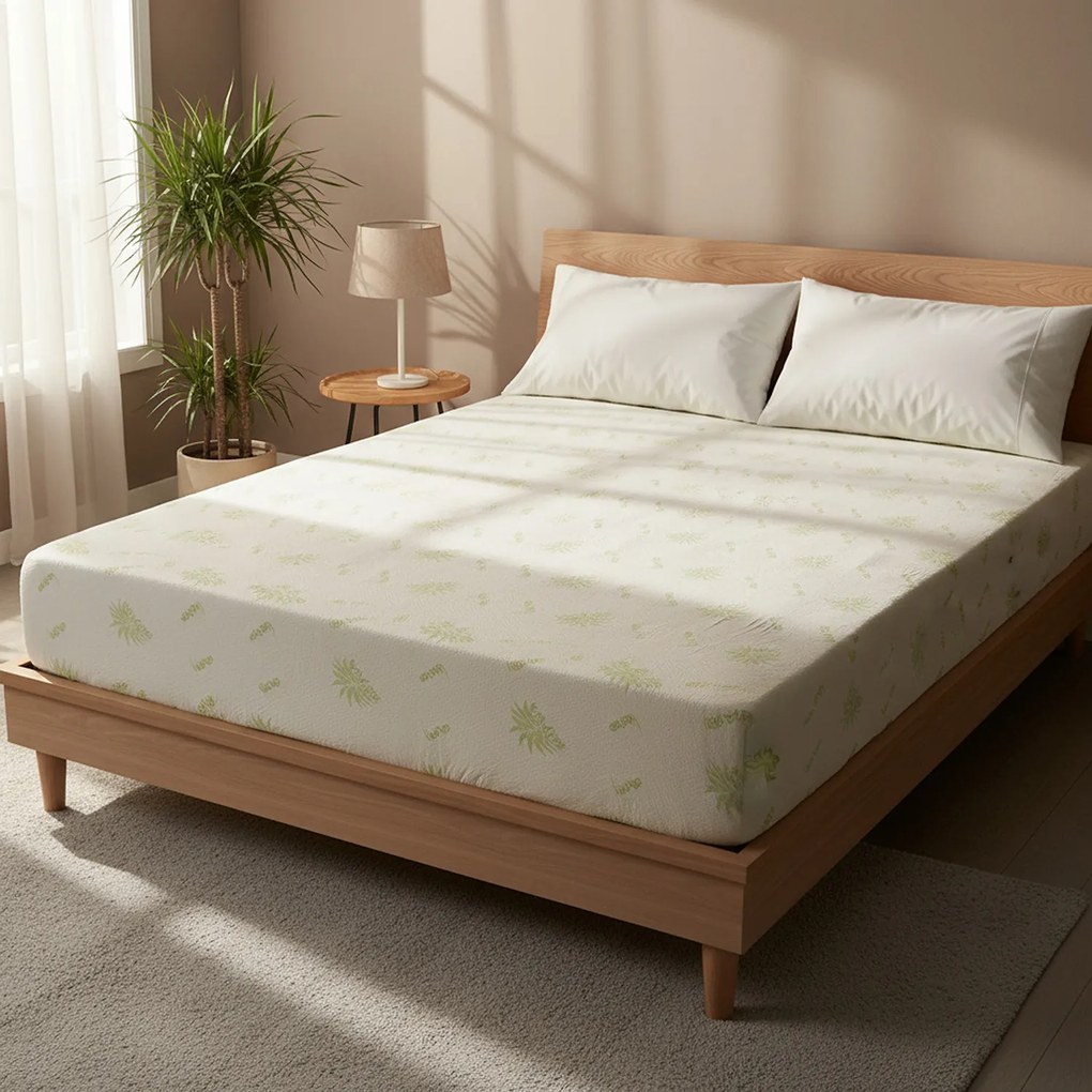 Coprimaterasso matrimoniale fibra di bambù Aloe