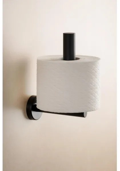 WENKO 24262100-Portarotolo per carta igienica BOSIO BLACK 8x18 cm acciaio inossidabile/argento