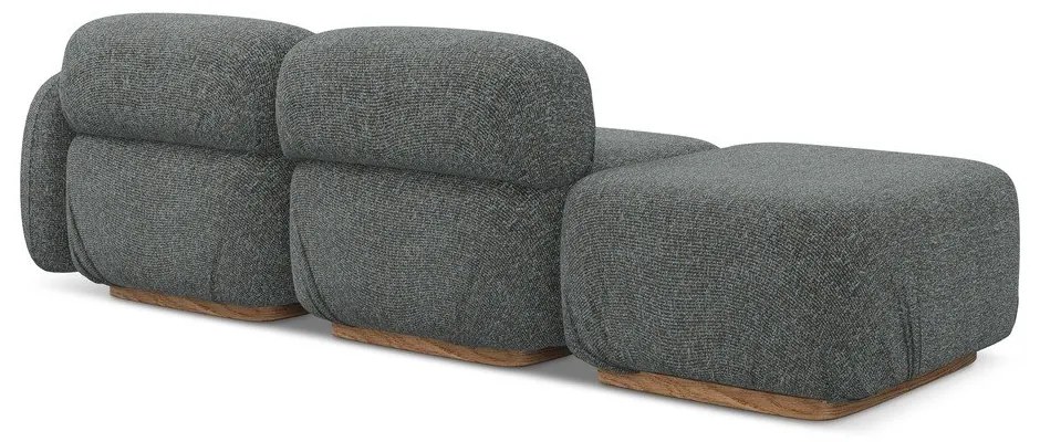 Chaise lounge componibile grigia (con penisola a destra) Ailani – Makamii