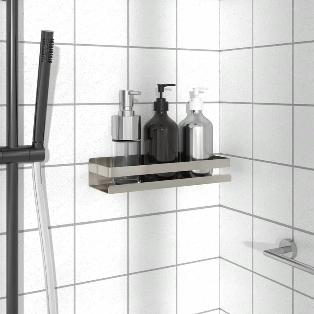 Mensola Per Doccia 30x10x6 Cm İn Acciaio Inox 304 Spazzolato /