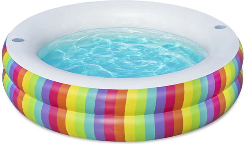 Bestway Piscina per Bambini 2 Anelli Arcobaleno 206x206x51 cm +6 Anni Giardino 54443