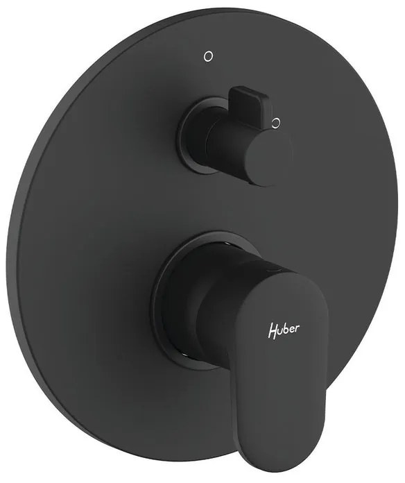 Rubinetto per doccia getto laminare cristallino ad incasso monocomando PLANO nero opaco HUBER