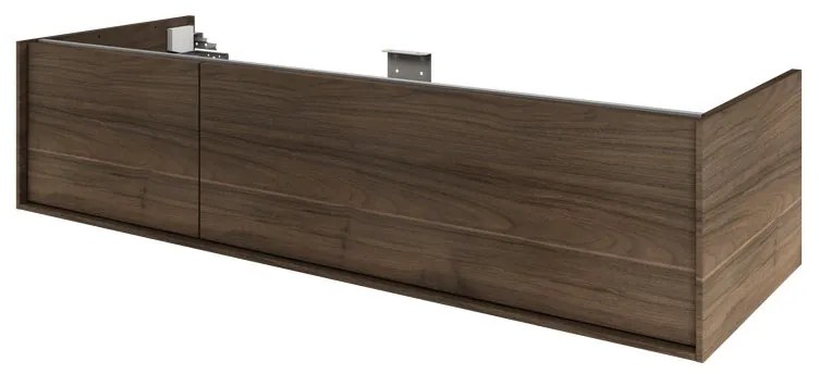 Mobile da bagno sospeso sotto lavabo L 135 x H 32 x P 48 cm noce satinato, 2 cassetti SENSEA Neo Frame