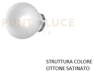 Applique ottone sat. 1 luce vetro bianco fog 1184os-a-bf