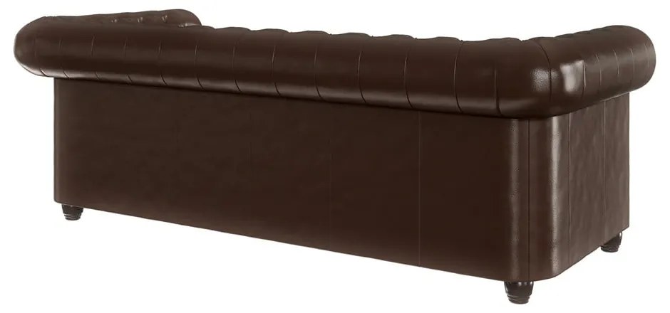 Divano letto marrone scuro in similpelle 203 cm York - Ropez