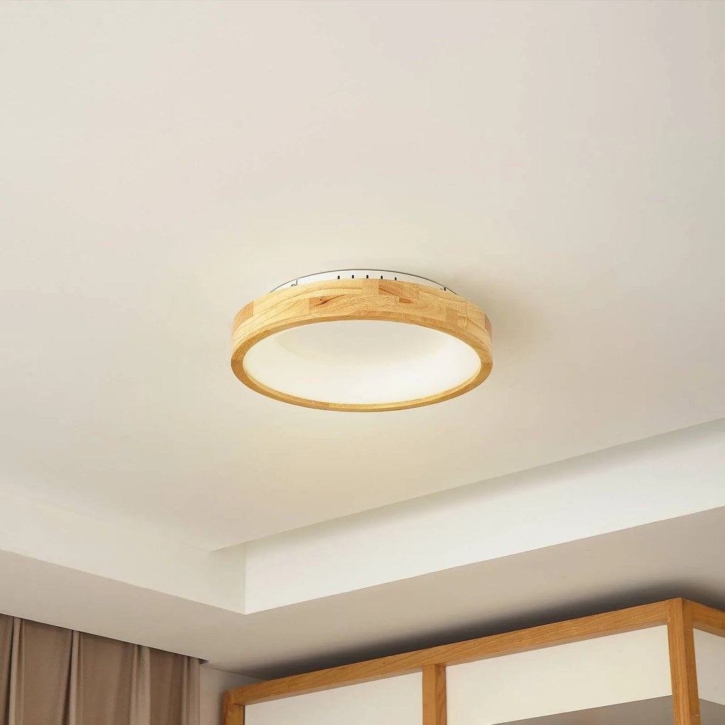 Lucande Plafoniera a LED Samvel, Ø 40 cm, legno