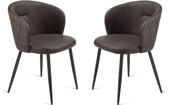 Sedia in ecopelle Marrone e sruttura in metallo SLANG 2 sedie