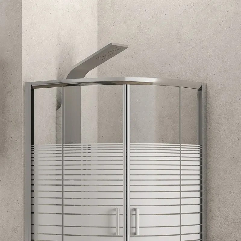 Kamalu - Box doccia semicircolare 80x80 vetro serigrafato altezza 180cm | K400