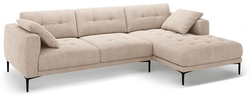 Divano angolare marrone chiaro (con penisola a destra/con chaise lounge) Bemy – Micadoni