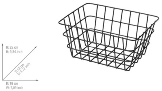 WENKO 24371100 - Cestino VIANA 18x25 cm nero