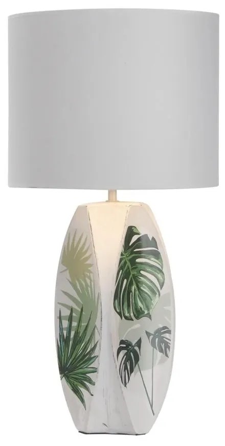 Lampada da tavolo bianco-verde con paralume in tessuto (altezza 59 cm) Palma - Candellux Lighting