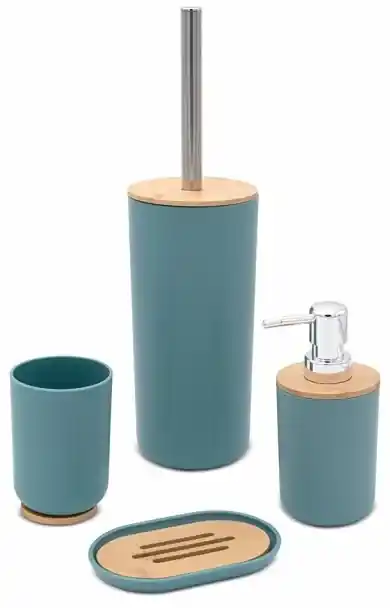 Set completo accessori bagno turchese cobalto in ceramica Cup
